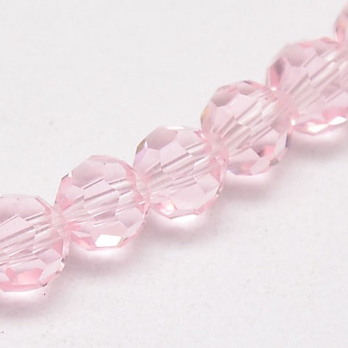 Misty Rose 4mm Faceted Round Glass Beads