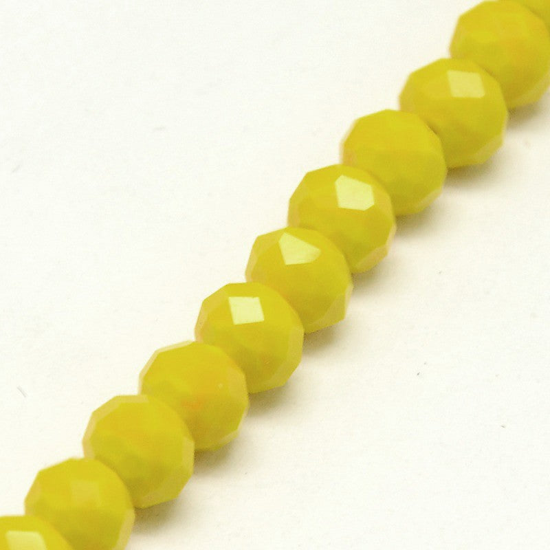 Yellow 6x4mm Faceted Abacus Glass Beads