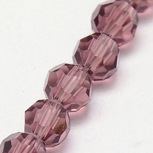 Purple 4mm Faceted Round Glass Beads