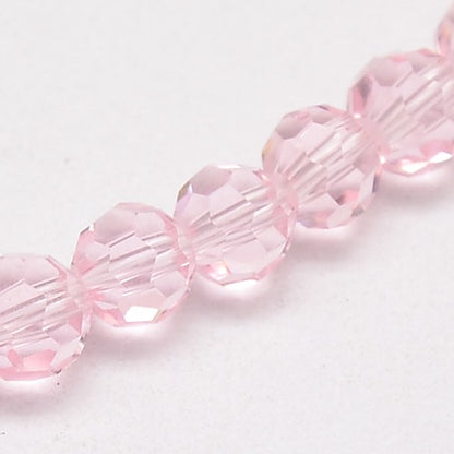 Misty Rose 8mm Faceted Round Glass Beads