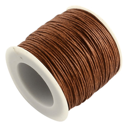 Brown Waxed Cotton Cord 1mm 74M Roll