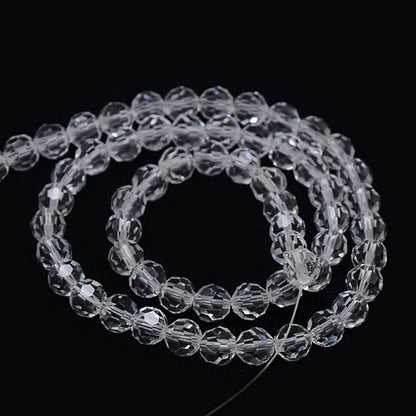 Clear 4mm Faceted Round Glass Beads