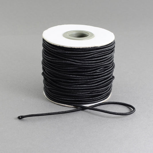 Black Elastic Cord 2mm Round 30m Roll