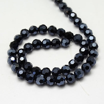 Hematite Electroplate 4mm Round Glass Beads