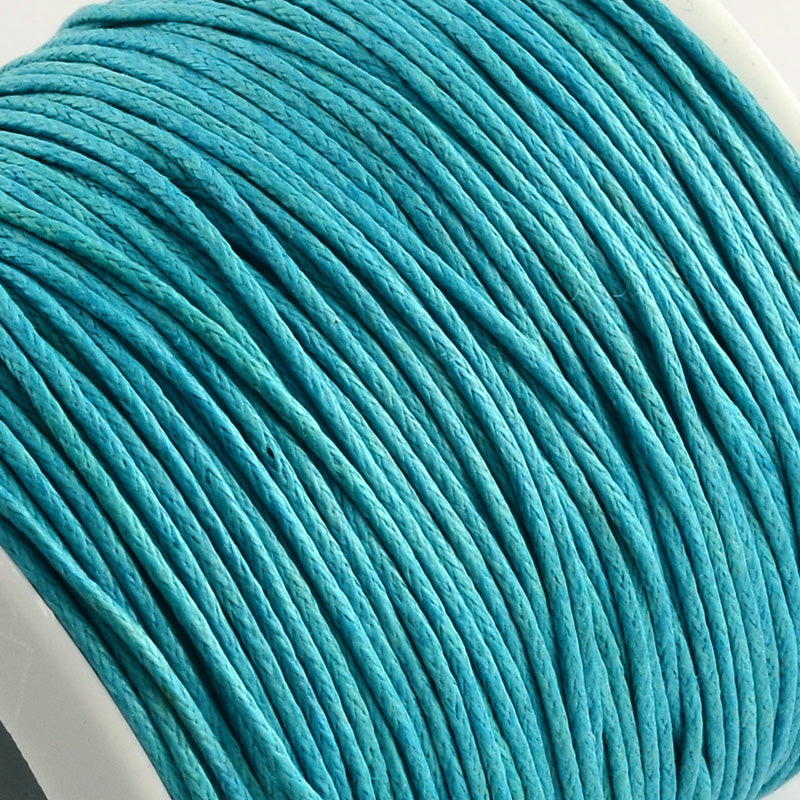 Light Blue Waxed Cotton Cord 1mm 74M Roll