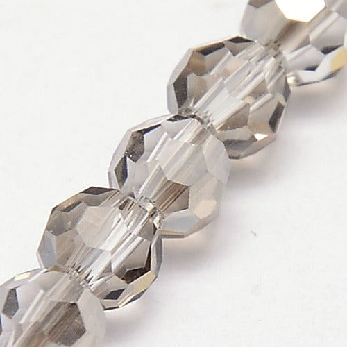 Gainsboro 8mm Faceted Round Glass Beads