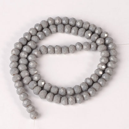 Dark Gray 6x4mm Faceted Abacus Glass Beads