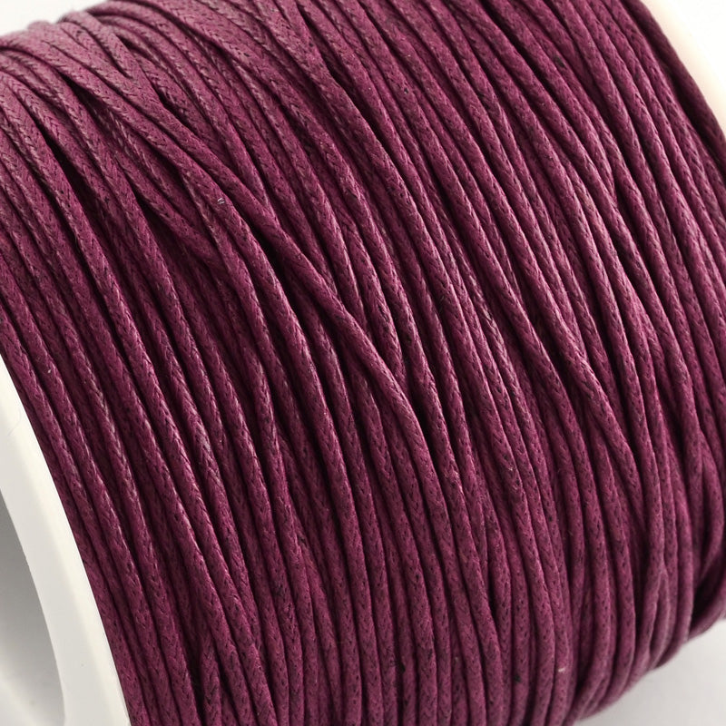 Purple Waxed Cotton Cord 1mm 74M Roll