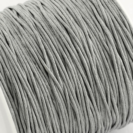 Light Grey Waxed Cotton Cord 1mm 90M Roll