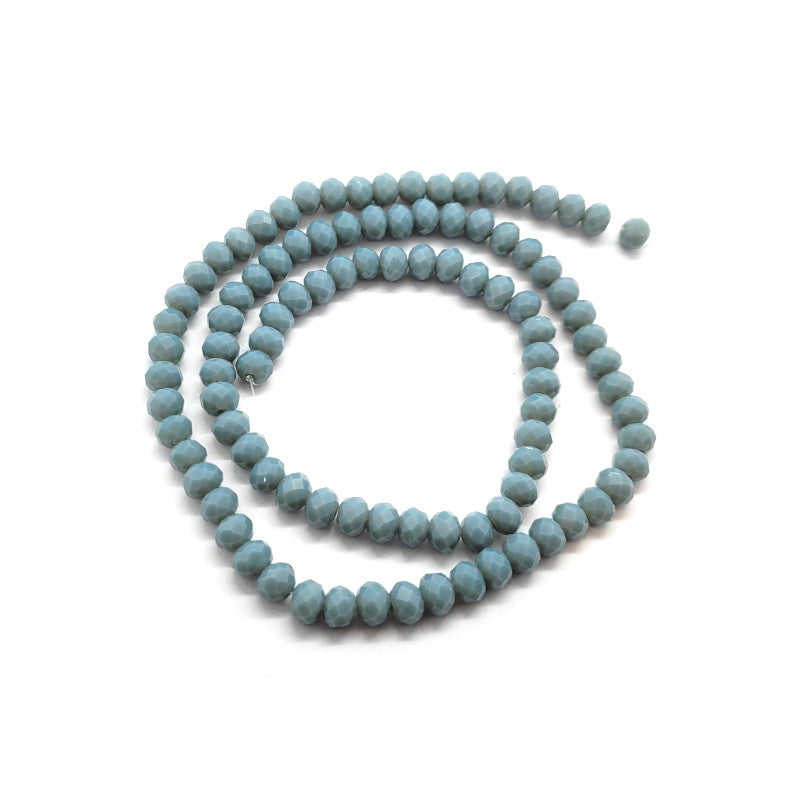 Cadet Blue 6x4mm Faceted Abacus Glass Beads