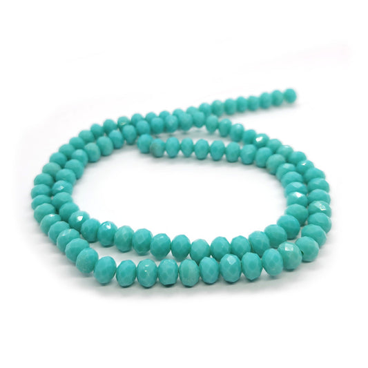 Turquoise 6x4mm Faceted Abacus Glass Beads