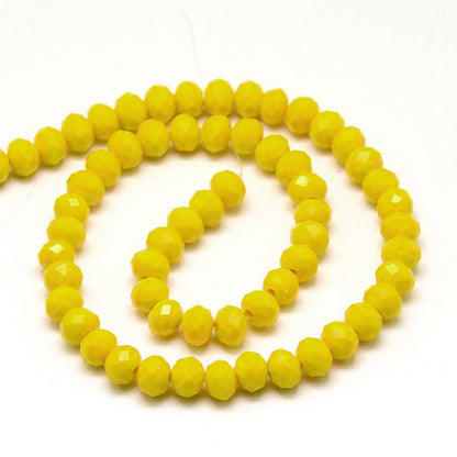 Gold 6x4mm Faceted Abacus Glass Beads