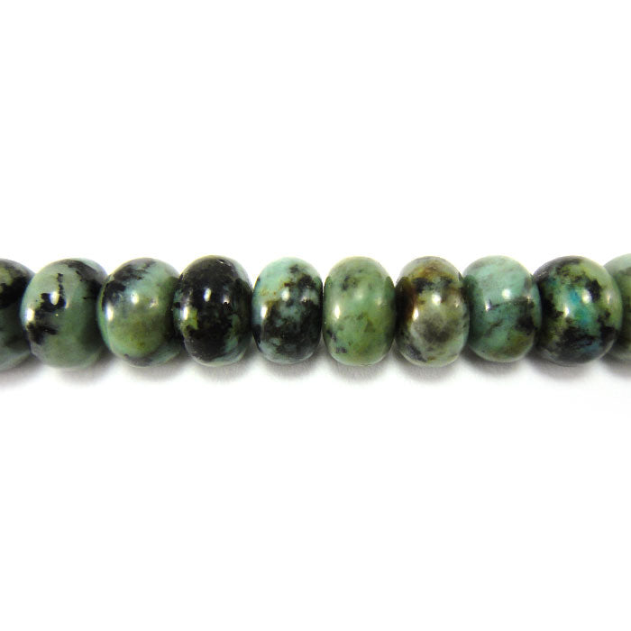 African Turquoise Rondelles 5x8mm Beads