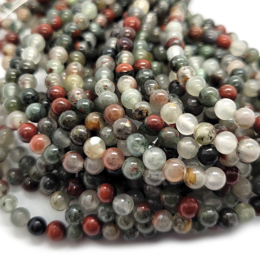 African Bloodstone 4mm Round Beads