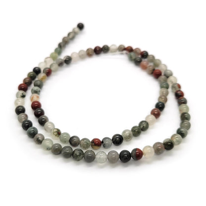 African Bloodstone 4mm Round Beads