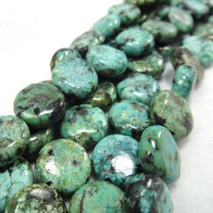 African Turquoise 10mm Coin Beads