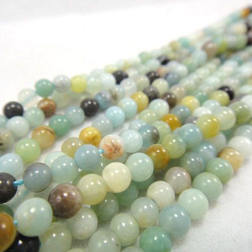 Multicolour Amazonite 4mm Round Beads