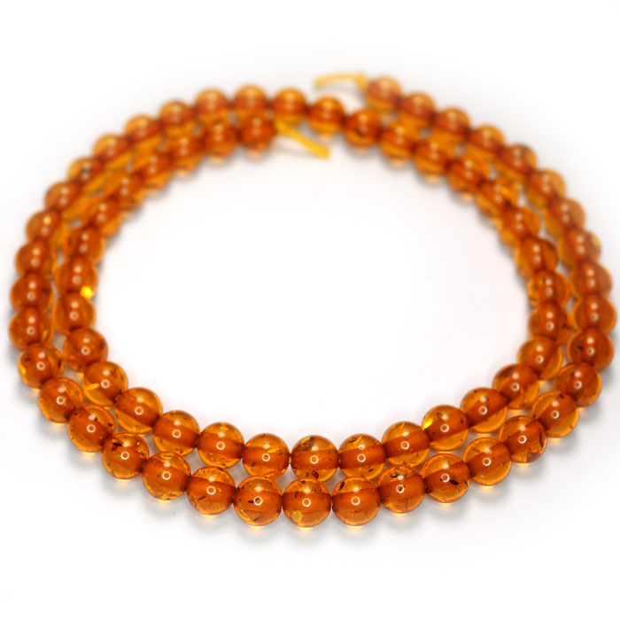 Imitation Amber 6mm Round Beads