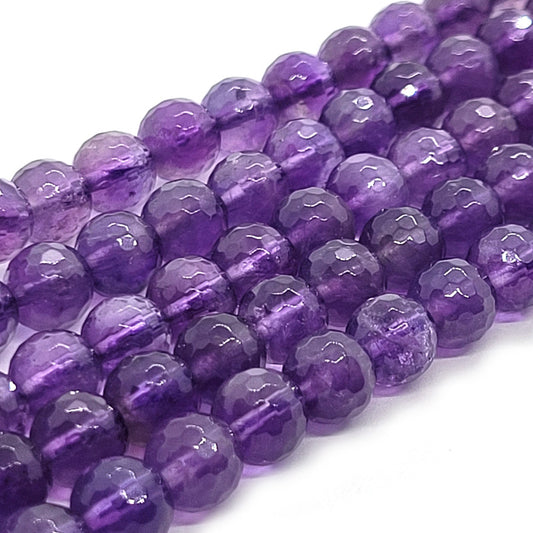 Amethyst 6mm Faceted Round Beads 