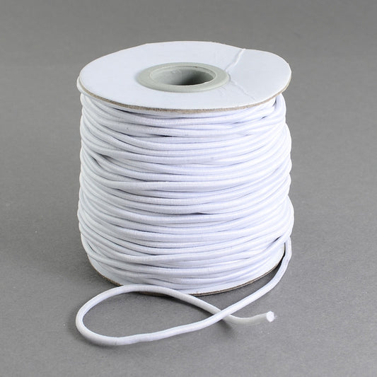 White Elastic Cord 2mm Round 40m Roll