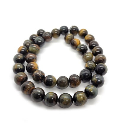 Blue & Yellow Tiger Eye 10mm Round Bead