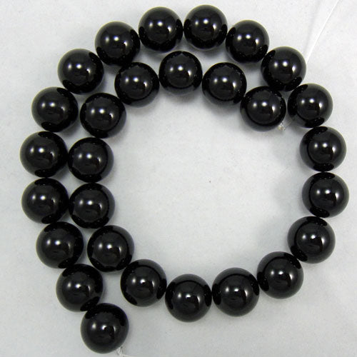 Black Onyx 14mm Round Beads