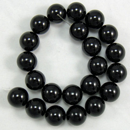 Black Onyx 18mm Round Beads