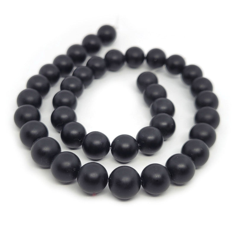 Black Onyx Matte 10mm Round Beads