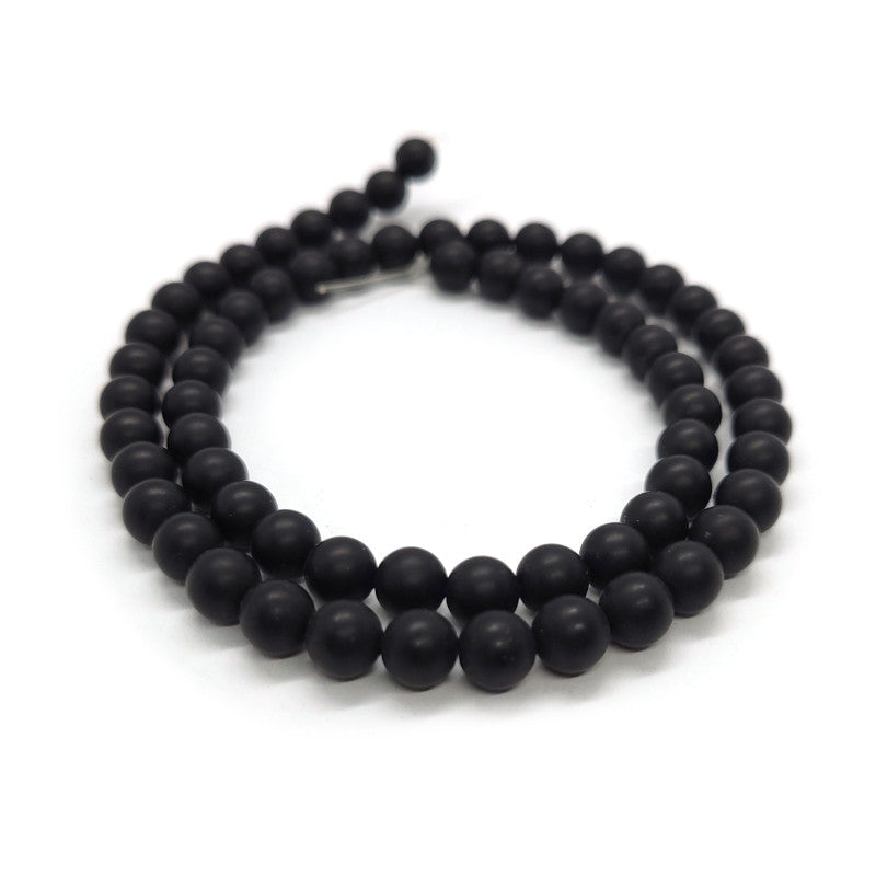 Black Onyx Matte 6mm Round Beads