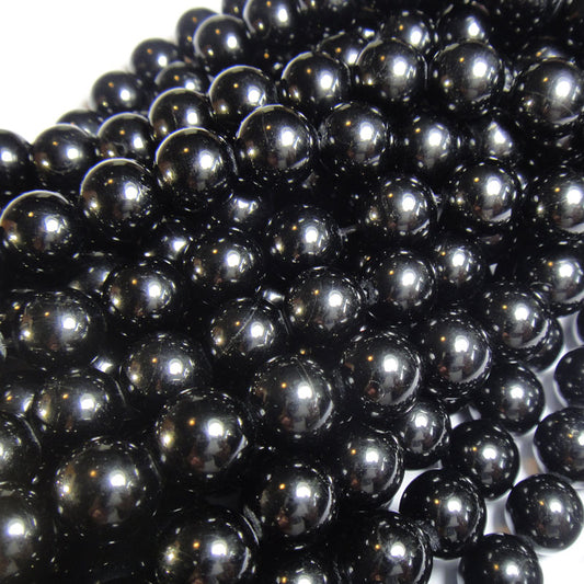 Black Tourmaline 10mm Round Beads