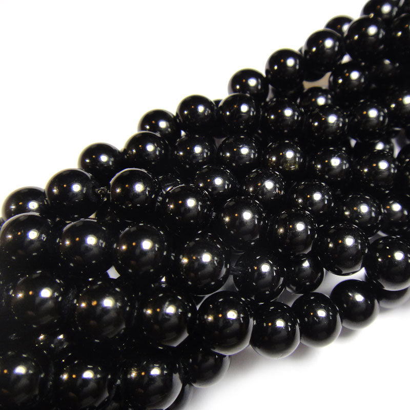 Black Tourmaline 6mm Round Beads