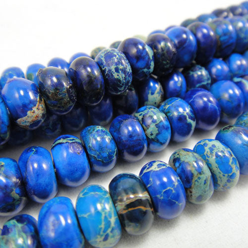 Blue Impression Jasper 5x8mm Rondelle Beads