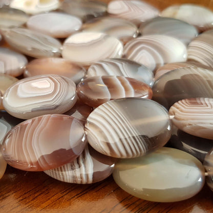 Botswana Agate 15x20mm Oval Beads