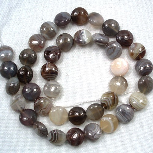 Botswana Agate 10mm Coin Beads