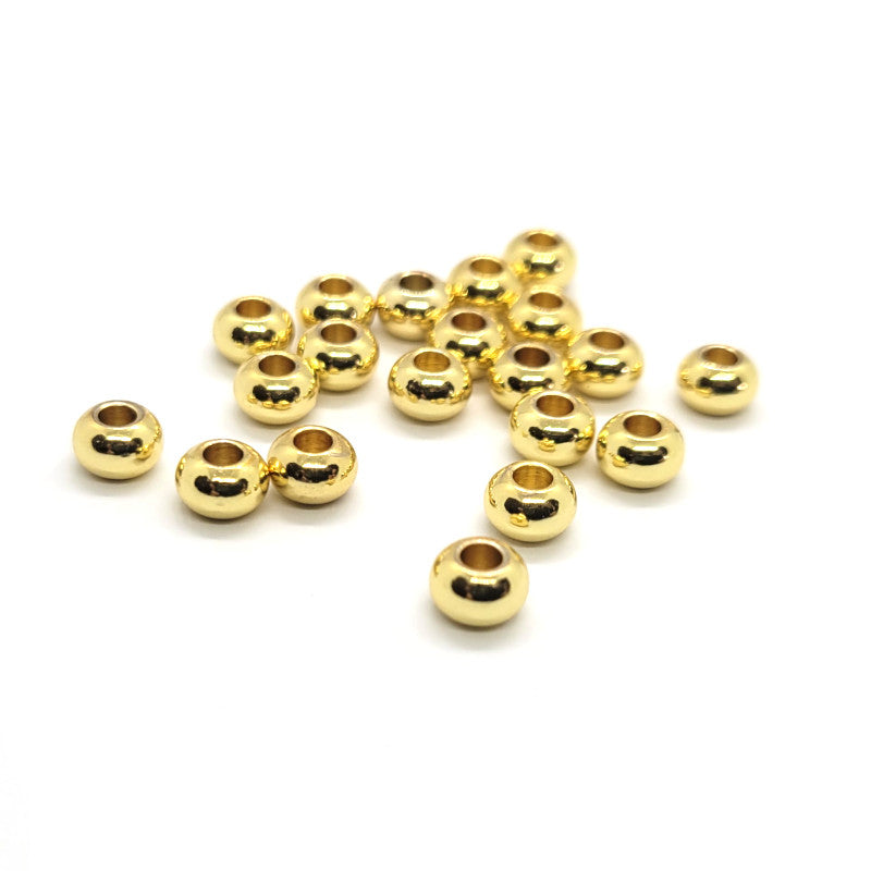 Brass Golden Spacer Beads Rondelle 6x4mm (Pack 20)