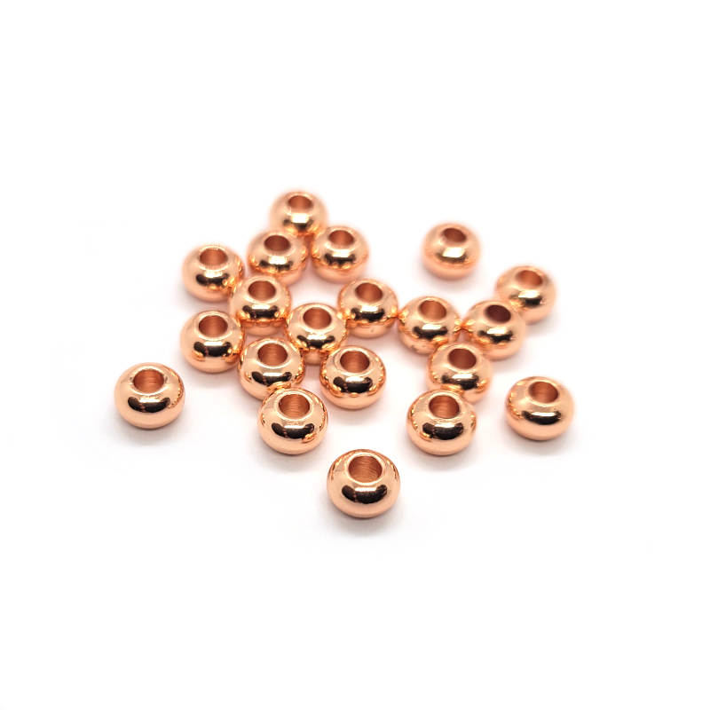 Brass Rose Gold Spacer Beads Rondelle 6x4mm (Pack 20)