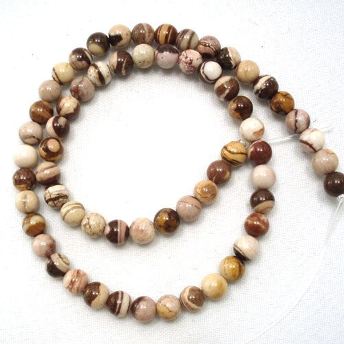 Brown Zebra Jasper 6mm Round Beads