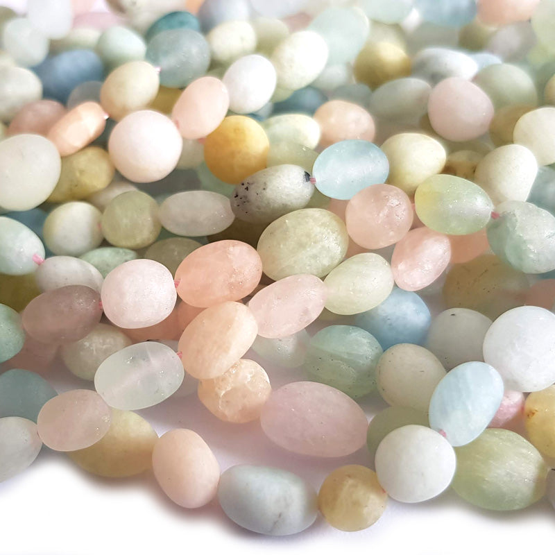 Mixed Beryl Matte Nugget Beads 