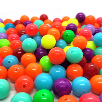 Fluorescent Acrylic Bubblegum Beads 16mm