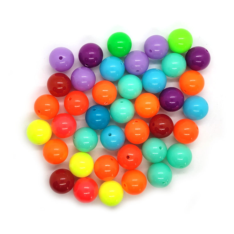 Fluorescent Acrylic Bubblegum Beads 16mm