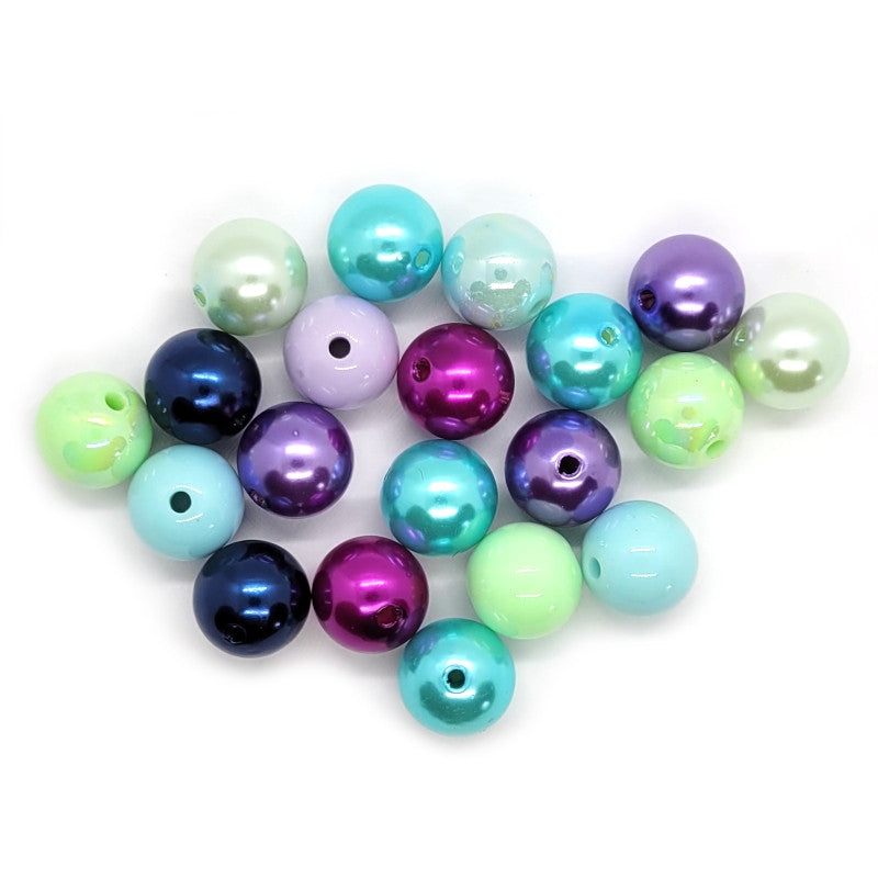 Mermaid Mix Acrylic Bubblegum Beads 16mm