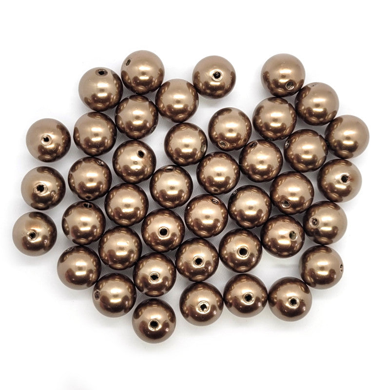 Coffee Imitation Pearl Acrylic Bubblegum Beads 16mm 