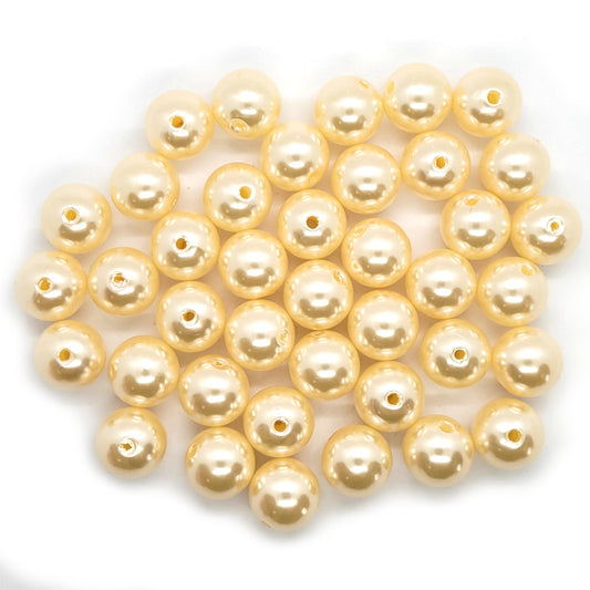 Cream Imitation Pearl Acrylic Bubblegum Beads 16mm