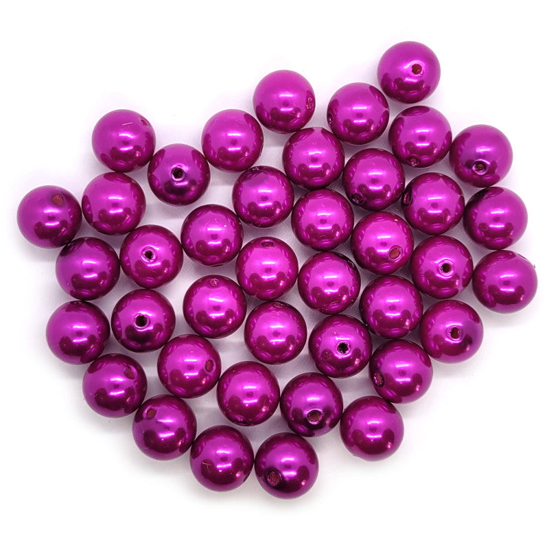 Magenta Imitation Pearl Acrylic Bubblegum Beads 16mm