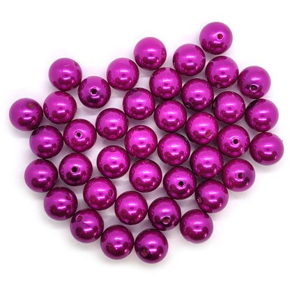 Magenta Imitation Pearl Acrylic Bubblegum Beads 16mm