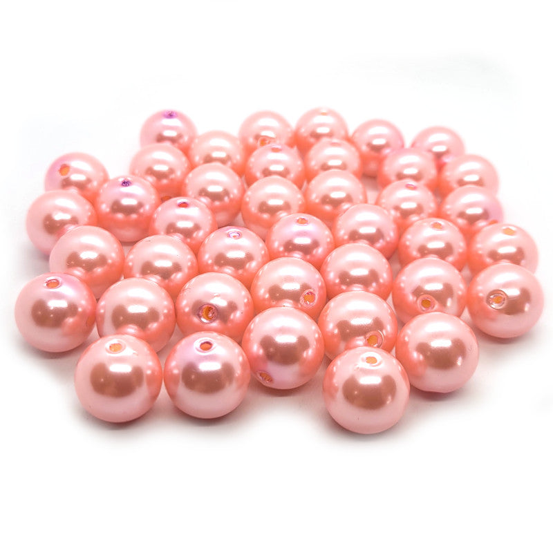 Pink Imitation Pearl Acrylic Bubblegum Beads 16mm