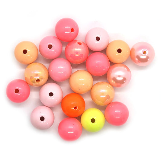 Sunrise Mix Acrylic Bubblegum Beads 16mm