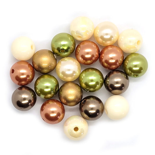 Woodland Mix Acrylic Bubblegum Beads 16mm