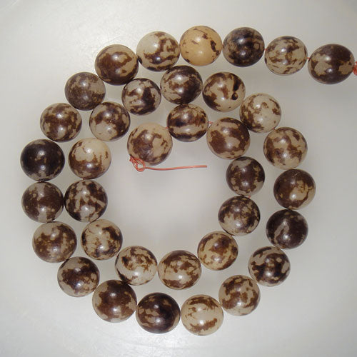 Buri Tiger Brown 10mm Round Seed Beads