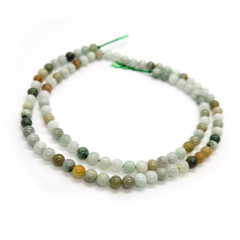 Natural Burmese Jade 4mm Round Beads 